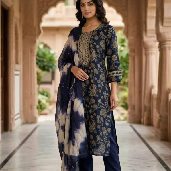 Indrani Neel Zari Heritage Suit Set
