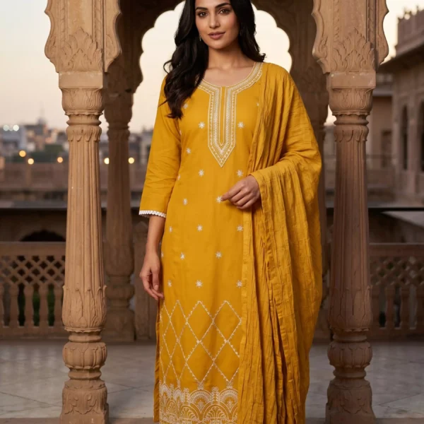Indrani Surya Noor Embroidered Suit Set