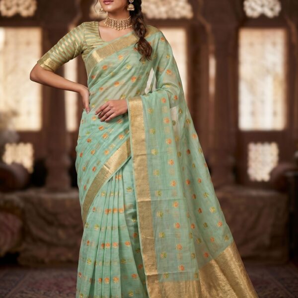 Mint Royale Zari Saree