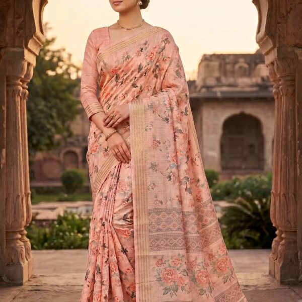 Blush Bloom Floral Saree