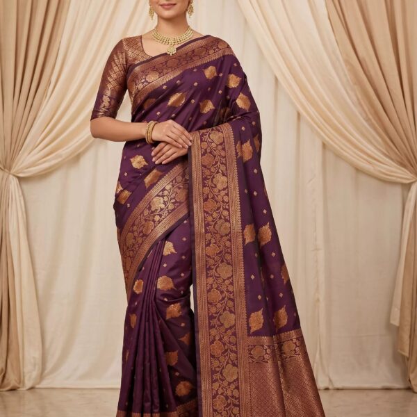 Royal Plum Heritage Saree
