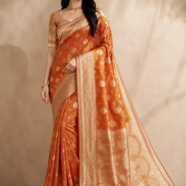 Sunset Royale Banarasi Silk Saree
