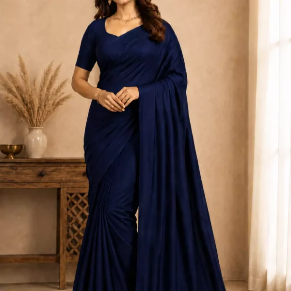 Midnight Elegance Gold Border Saree