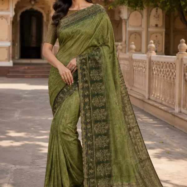 Indrani Hariyali Rajwada Zari Saree