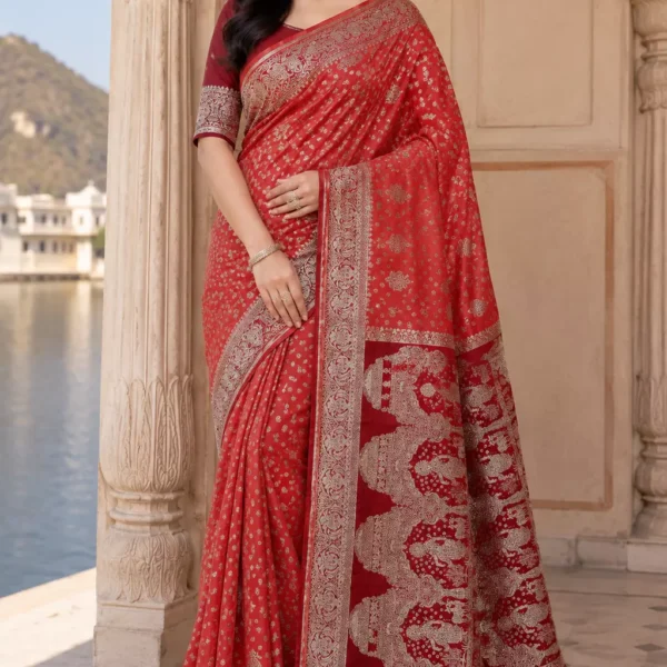 Indrani Sindoori Rajdarbar Silk Saree