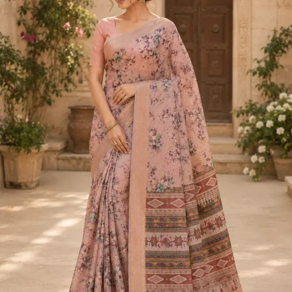 Blush Petal Heritage Saree